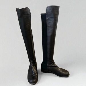 STUART WEITZMAN 5050 NAPPA LEATHER BACK STRETCH OTK BOOTS SIZE 6